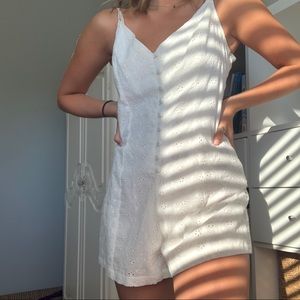 PacSun white flower embroidered romper🌸